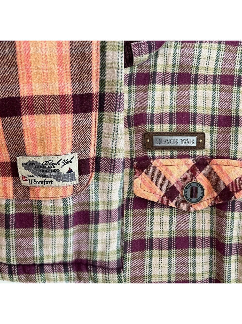 BLACK YAK Zip Front Flannel & Knit Exterior Fuzzy Cozy Fleece Interior Apres Ski - Picture 12 of 17